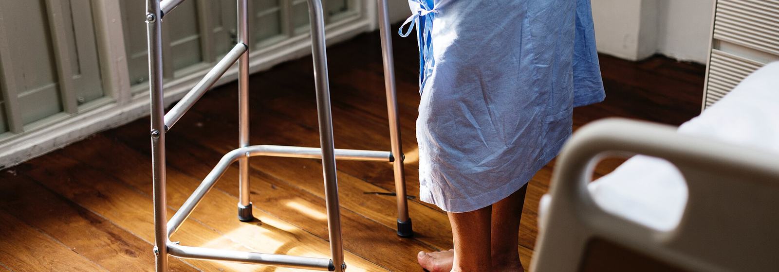 Patient using a walker as durable medical equipment